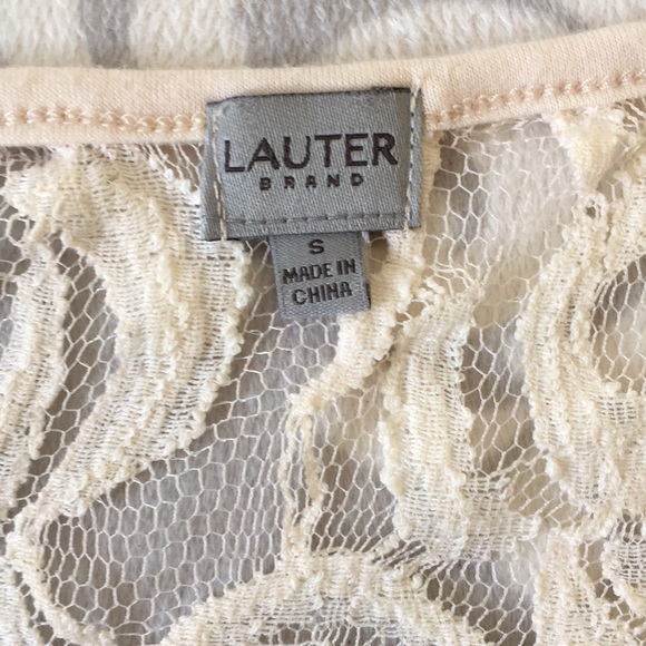 Lauter Brand - Cream Blouse With Lace Accents - Picture 8 of 8